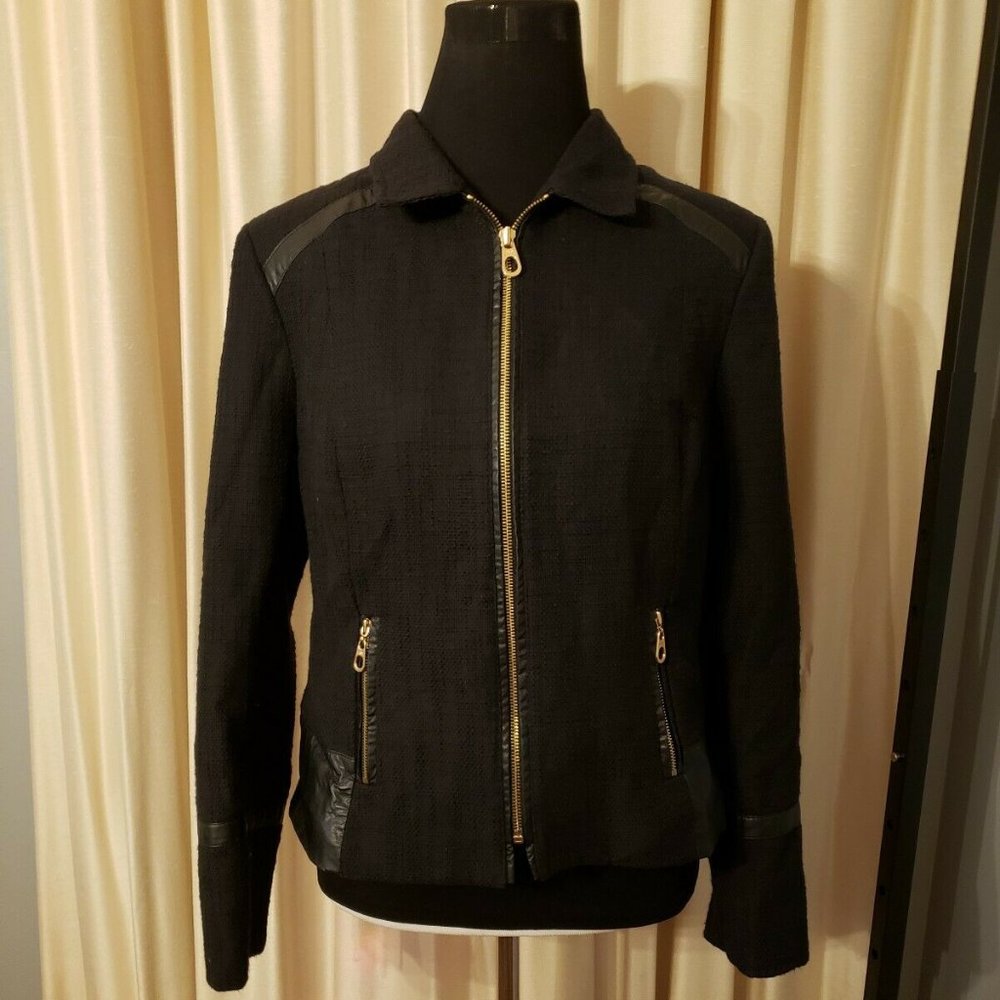 Jones New York Zippered Black Jacket Size 10